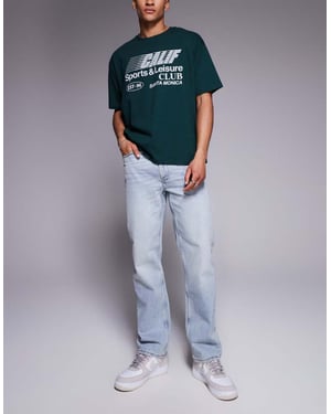 ASOS DESIGN raka jeans i ljus tvätt med toning