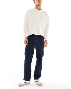 ASOS DESIGN raka jeans i indigoblått