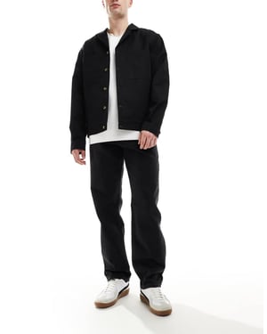 ASOS DESIGN raka jeans i svart tvätt