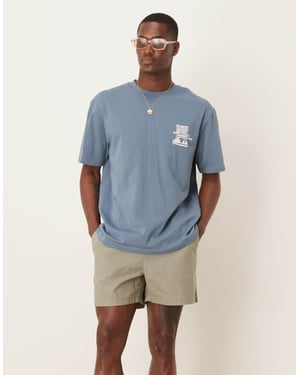 ASOS DESIGN kortare linneblandade shorts i khaki