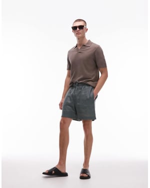 ARKET rena linne shorts med dragsko i khakigrön
