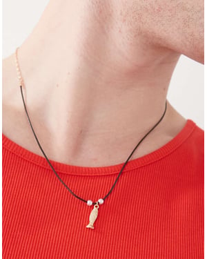 Återvunnen Vintage unisex fiskhänge halsband
