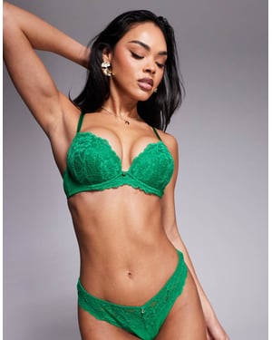 Ann Summers Sexig spets med vadderad nederdel i paradisgrön