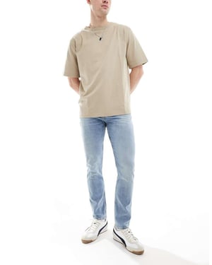 BOSS Orange Delaware slim fit jeans i ljus tvätt