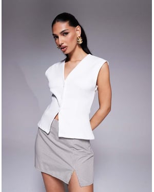 ASOS DESIGN premium ponte väst i elfenben