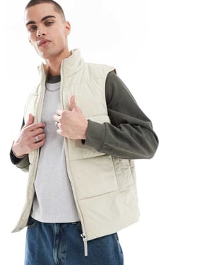 ASOS DESIGN pufferväst i sten
