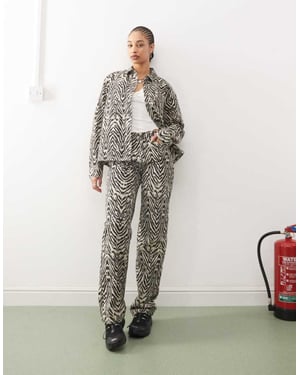 Noisy May Marley vida jeans-set i zebra
