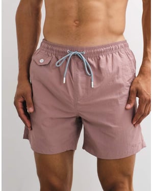 Brave Soul textured swim shorts in pink
