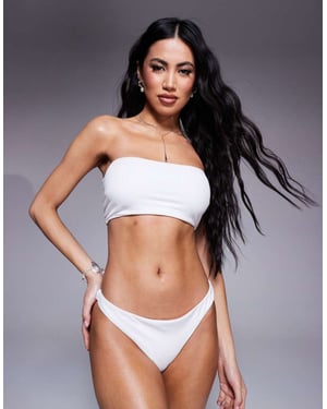 ASOS DESIGN Maya mix and match slank bandeau bikiniöverdel i vit