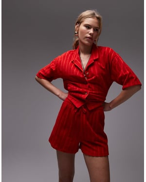 Topshop badhandduksbyxor set i röd