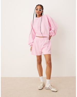 ASOS DESIGN sweatshorts set i rosa