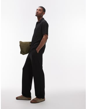 Topman rak ben ottoman jogger i svart