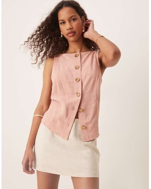 Abercrombie & Fitch draperad linnemix kjol i sten