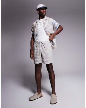 South Beach drawstring beach shorts in neutral stripe
