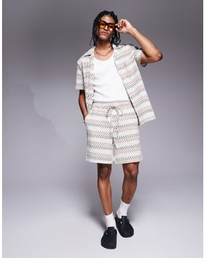 South Beach drawstring beach shorts in multi zig zag stripe
