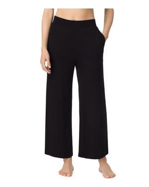 Ankle length cropped separate sleep pant with pockets in black