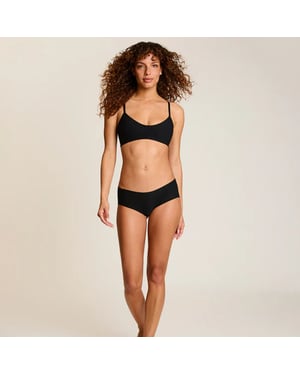 Invisible rib one size bikini hree pack in black
