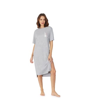 DKNY Cotton Midi Sleepshirt, Grey Marl