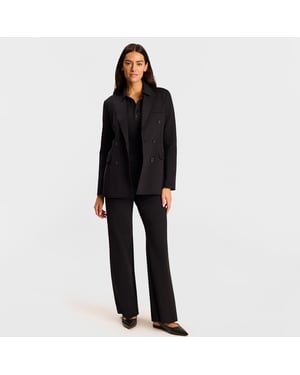 Neoprene double breasted ceo blazer in black
