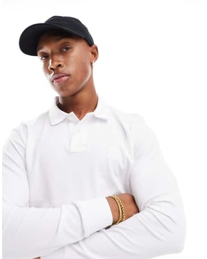 BOSS Orange Passerby long sleeve polo in white