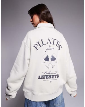 The Couture Club pilates och pinot knäpp polo jumper i off-white