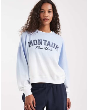 Hollister crewneck sweatshirt med frontgrafik i blå ombre