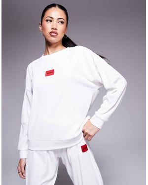 HUGO Bodywear Neve mysig co-ord sweatshirt i off white