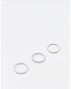 Veckodagsringar 3-pack i silver