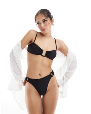 Brave Soul bikini top in black