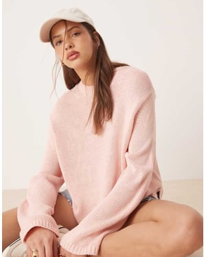 ASOS DESIGN oversized crewnecktröja i rosa