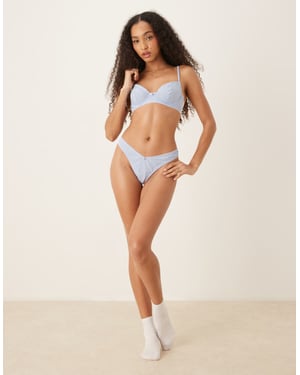 ASOS DESIGN Sidney vävd tanga i blå rand