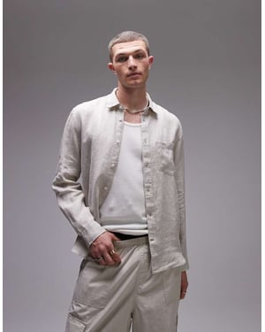 ARKET regular fit linne skjorta i beige