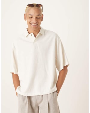 ASOS DESIGN boxig oversized linneblandning skjorta i vitt