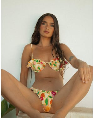 Wild Lovers Studio 54 bikini bottom with frill detail in multi