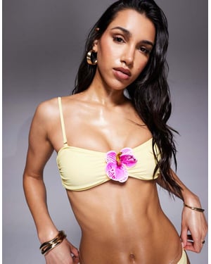 Candypants flower bikini top in yellow