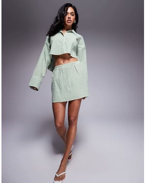 ASOS DESIGN Lisa seersucker strandkjol i grön rand