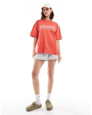 Cotton On anti-romantisk boxig grafisk t-shirt i röd