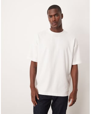 ASOS DESIGN tung oversized t-shirt i vit mjuk känsla