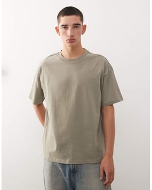 Weekday Stort boxigt oversized t-shirt i khaki