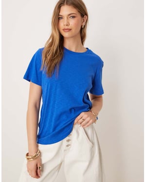 ASOS DESIGN slubbig regular fit t-shirt i marinblå