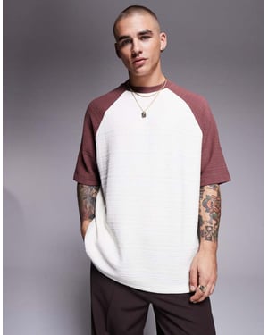ASOS DESIGN oversized t-shirt i vit textur