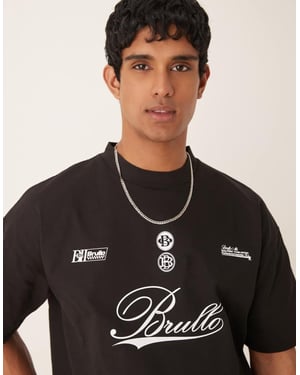 ASOS DESIGN tyngre oversized t-shirt med skrivtext i svart