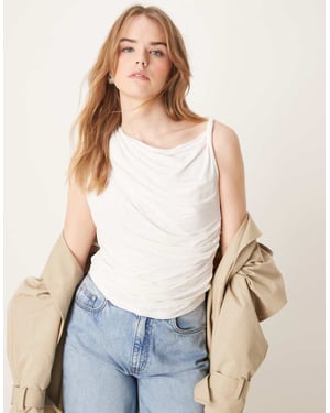 Abercrombie & Fitch skimming draperad twist-top i krämfärg