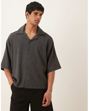 ASOS DESIGN boxig oversized strukturerad skjorta i khaki