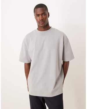 ASOS DESIGN tung oversized t-shirt i grå mjuk touch
