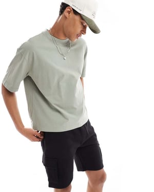 Hollister boxy fit kortärmad t-shirt i ljusgrön