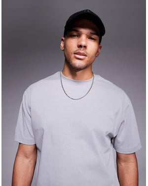 ASOS DESIGN tung avslappnad t-shirt i grått