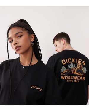 Dickies panther grafik ryggtryck t-shirt i svart - exklusiv för ASOS