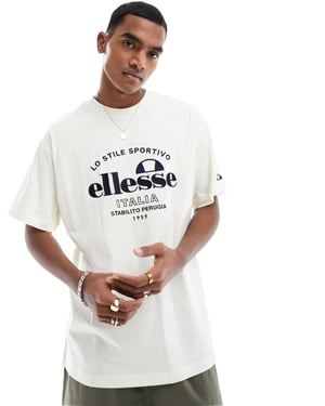 ellesse Zalenti bröstlogo t-shirt i off white