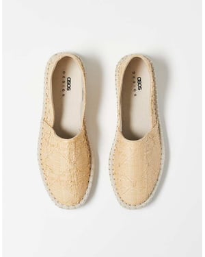 ASOS DESIGN vävd espadrille i sten